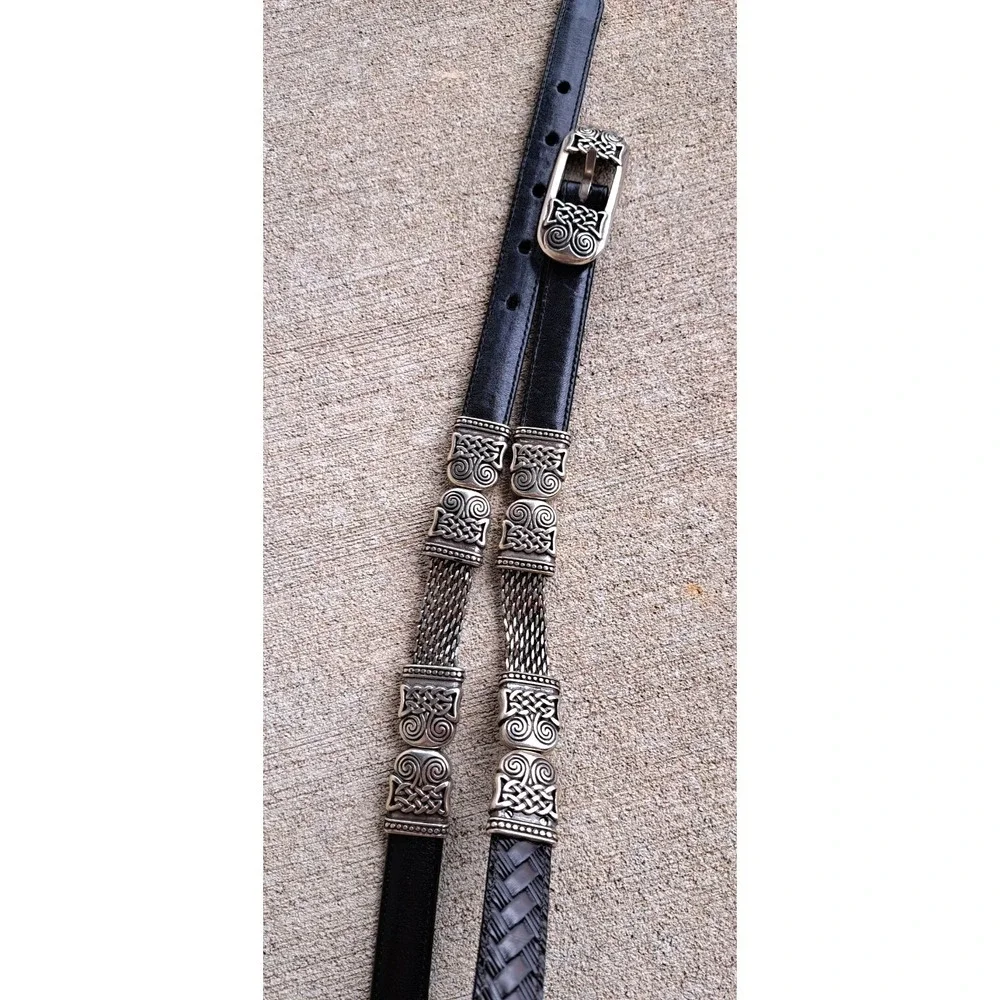 Brighton Women's Brown Leather Belt M-L 32 Silver Tone Buckle  Ornate